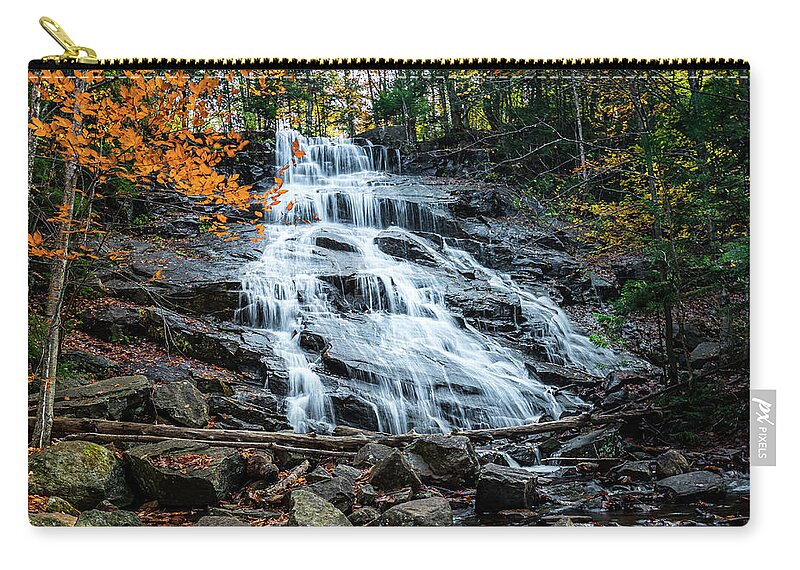 Fall Carry-all Pouch featuring the photograph Adirondacks Autumn at Death Falls by Ron Long Ltd Photography