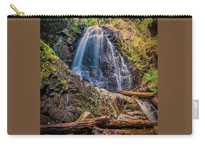 Fall Zip Pouch featuring the photograph Adirondacks Autumn Stag Brook Falls 1 by Ron Long Ltd Photography