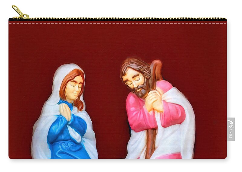 Adoration Of Holy Family Zip Pouch featuring the photograph Adoration of The Holy Family by Munir Alawi