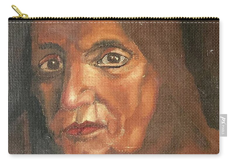 Portrait Zip Pouch featuring the painting aElderly Lebanese Woman by David Euler