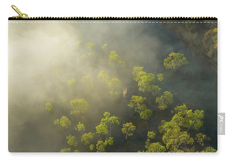 Awesome Zip Pouch featuring the photograph Aerial View Of Swamp by Khanh Bui Phu