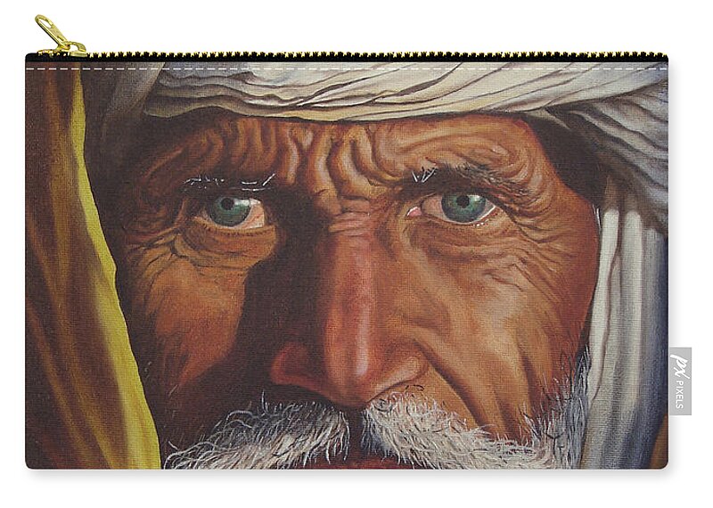 Afghan Zip Pouch featuring the painting Afghan by Ken Kvamme