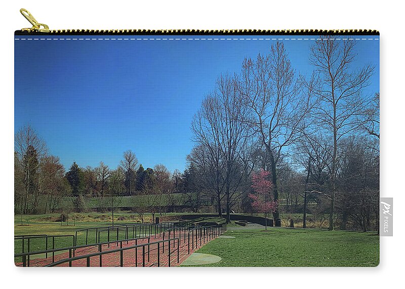 Landscape Zip Pouch featuring the photograph African American Heritage Park in Early Spring by Lora J Wilson