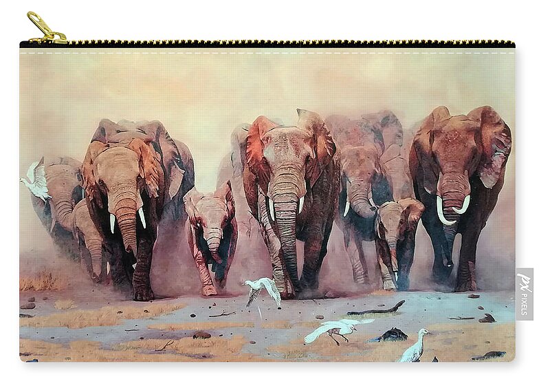 Africa Carry-all Pouch featuring the painting African Family Avante by Ronnie Moyo