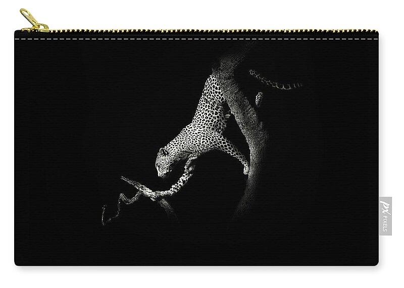 African Zip Pouch featuring the photograph African Leopard, South Africa by Stu Porter
