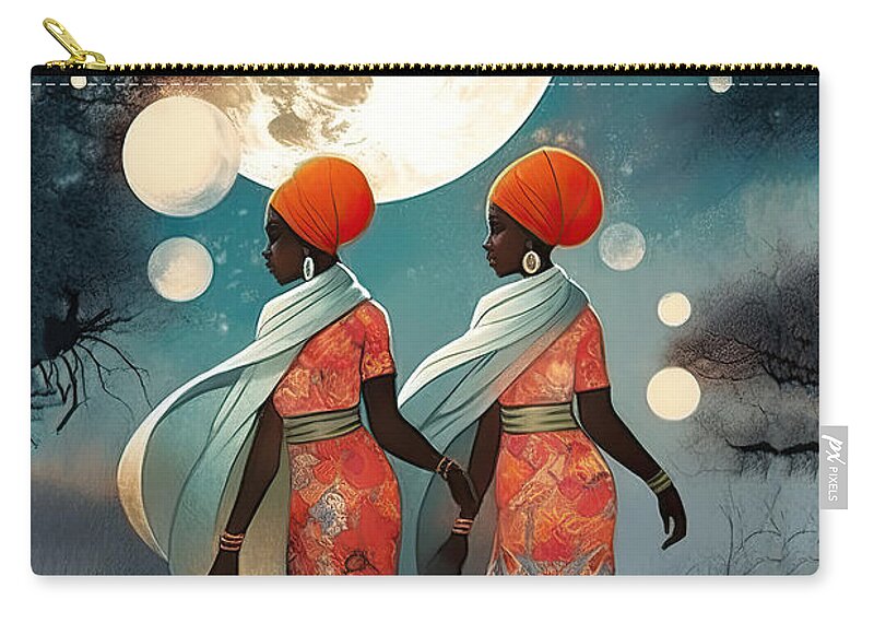 Moon Zip Pouch featuring the photograph African Moon 03 by Jack Torcello