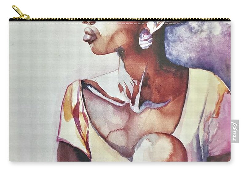 #africian #africianwoman #mother #child #africa #woman #serrialeone #watercolor #watercolorpainting #glenneff #thesoundpoetsmusic #picturerockstudio Www.glenneff.com Zip Pouch featuring the painting African Woman by Glen Neff