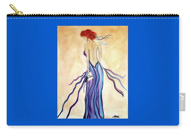 Mask Zip Pouch featuring the painting After the Opera by Artist Linda Marie