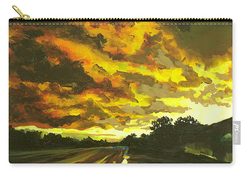 Storm Zip Pouch featuring the painting After the Storm by Allison Fox