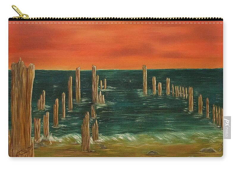 Storms Carry-all Pouch featuring the painting Aftermath by Randy Sylvia