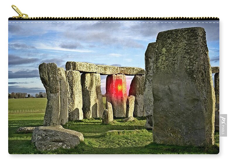 Amesbury Zip Pouch featuring the photograph Afternoon At Stonehinge by David Desautel