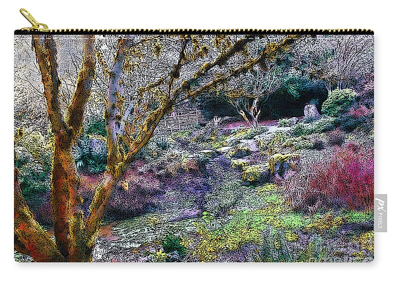 Garden Zip Pouch featuring the photograph Afternoon in an Asian Garden by Sea Change Vibes