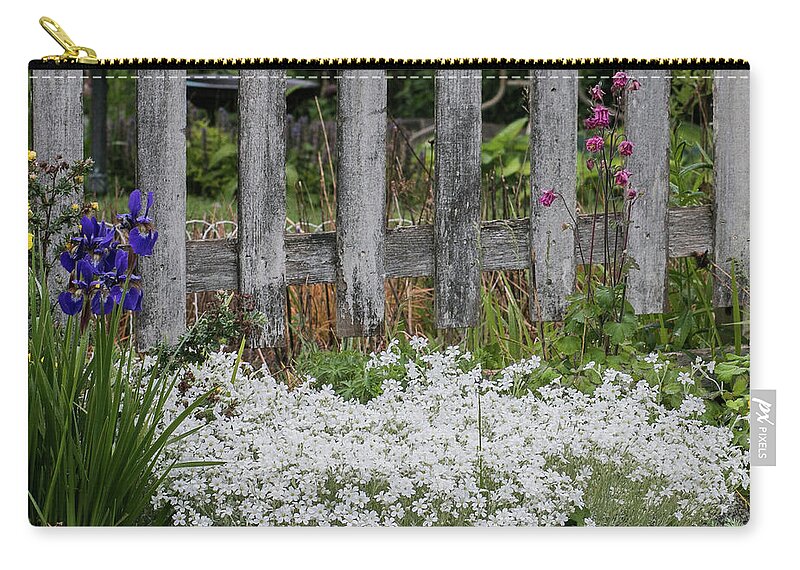 Old Fence Zip Pouch featuring the photograph Aged and Weathered Fence by E Faithe Lester
