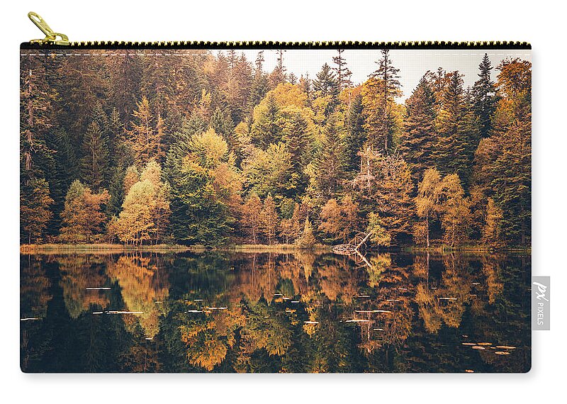 Forest Zip Pouch featuring the photograph Aged Fall by Philippe Sainte-Laudy