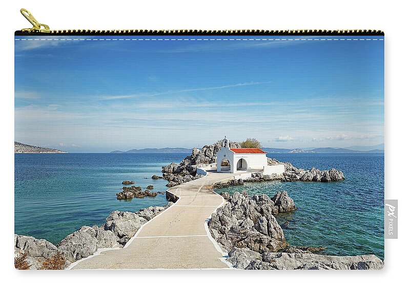 Agios Zip Pouch featuring the photograph Agios Isidoros in Chios, Greece by Constantinos Iliopoulos