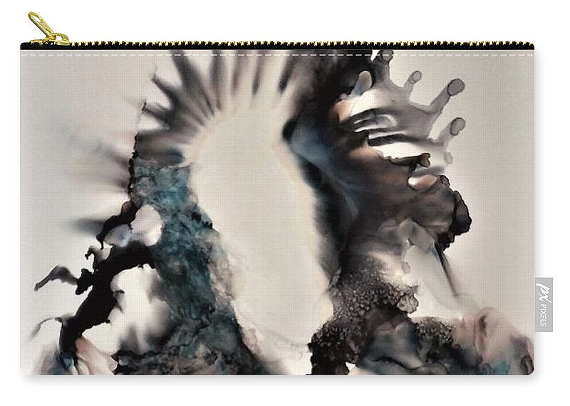 Beach Carry-all Pouch featuring the painting Agony. A self-portrait. by Angela Marinari