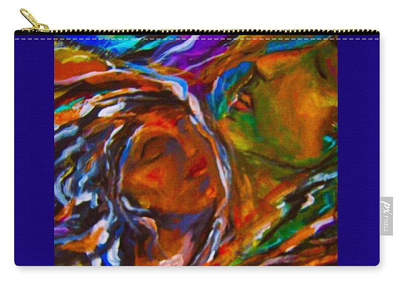 Portrait Zip Pouch featuring the painting Air by Dawn Caravetta Fisher