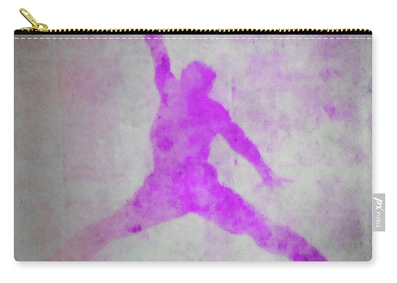 Michael Jordan Zip Pouch featuring the painting Air Jordan Abstract 1 by Brian Reaves