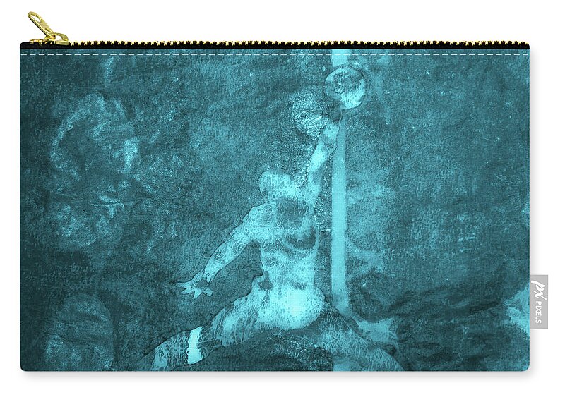 Michael Jordan Zip Pouch featuring the painting Air Jordan Abstract 1x by Brian Reaves