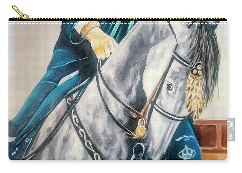  Zip Pouch featuring the painting Aire Andaluz by Carlos Jose Barbieri