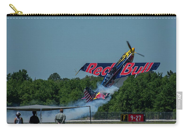 Airplane Zip Pouch featuring the photograph Airplane Takeoff by Carolyn Hutchins