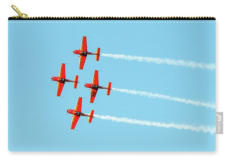 Air Show Zip Pouch featuring the photograph Airplanes doing aerobatics at Athens flying week 2019 by Michalakis Ppalis