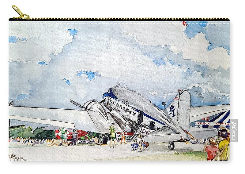 Airshow Zip Pouch featuring the painting Airshow by Merana Cadorette