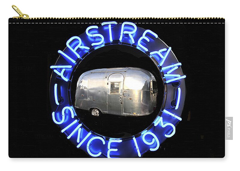 Airstream Zip Pouch featuring the photograph Airstream since 1931 dual image work A by David Lee Thompson