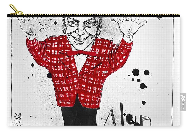  Carry-all Pouch featuring the drawing Alan Freed by Phil Mckenney