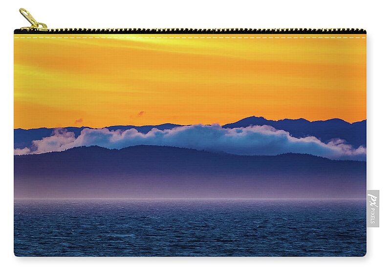 Alaska Carry-all Pouch featuring the digital art Alaska Inside Passage Sunset by SnapHappy Photos