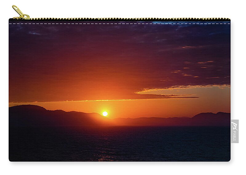 Alaska Carry-all Pouch featuring the digital art Alaska Inside Passage Sunset IV by SnapHappy Photos