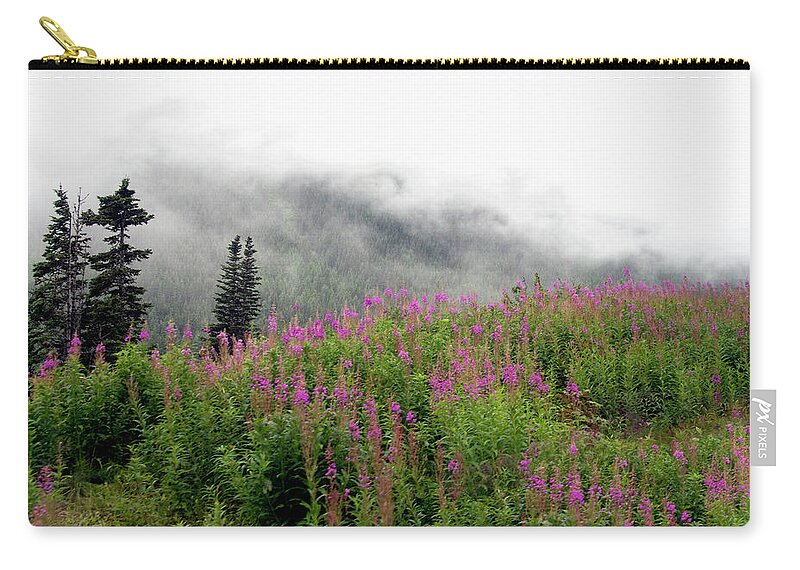 Alaska Zip Pouch featuring the photograph Alaska Mountain Wildflowers by Karen Zuk Rosenblatt