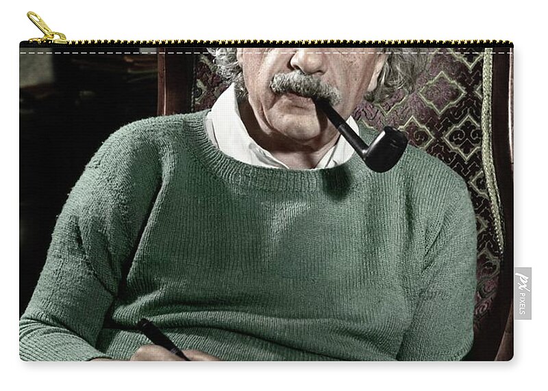 1940 Zip Pouch featuring the photograph Albert Einstein by Granger
