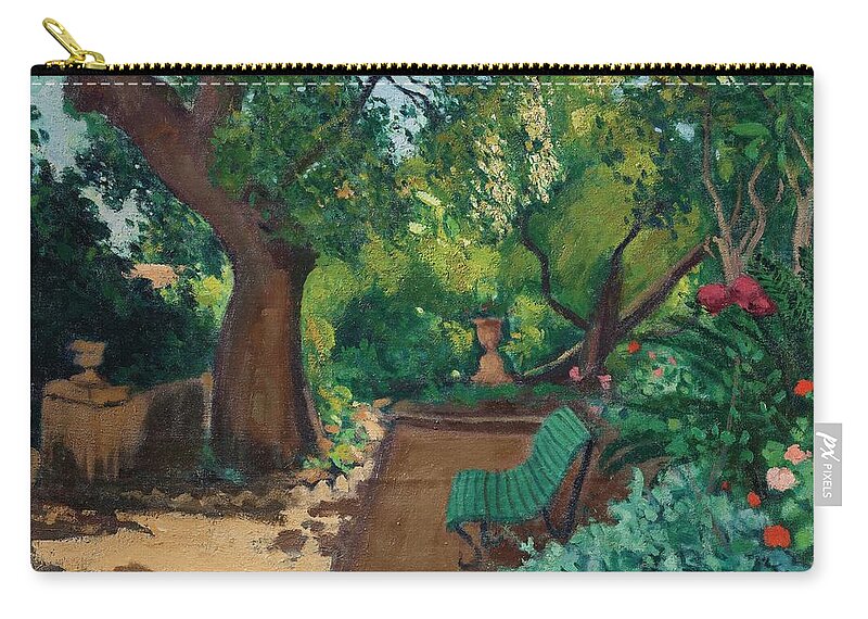 Landmark Zip Pouch featuring the painting Albert Marquet Le Jardin by MotionAge Designs