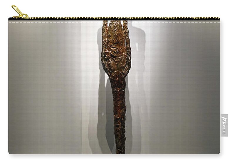 Alberto Giacometti Zip Pouch featuring the pyrography Alberto Giacometti Femme de Venise V y1 by Vladi Alon