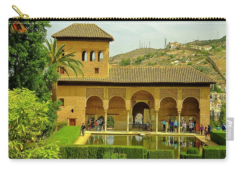 Alcazaba Zip Pouch featuring the photograph Alcazaba de Malaga by Bill Barber