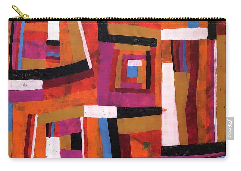 Red Carry-all Pouch featuring the painting Alegria by Cyndie Katz