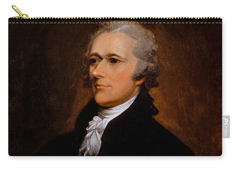 Alexander Hamilton Zip Pouch featuring the painting Alexander Hamilton by War Is Hell Store