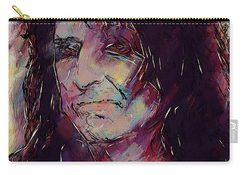 Alice Cooper Zip Pouch featuring the digital art Alice Cooper by David Lane