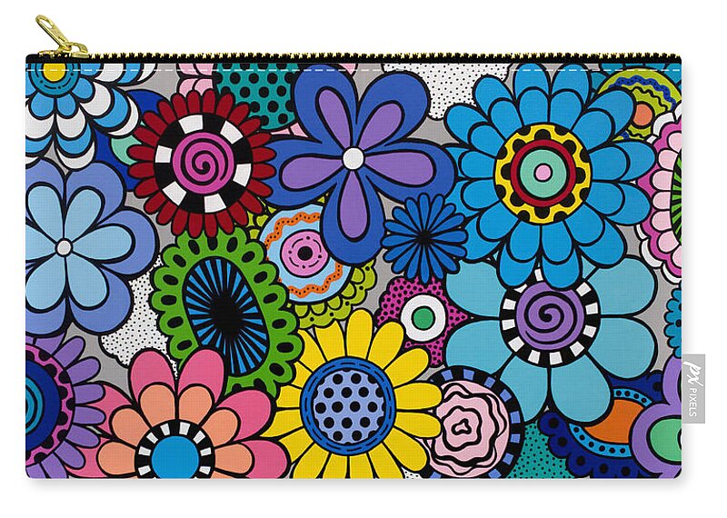 Flowers Carry-all Pouch featuring the painting All About the Blooms by Beth Ann Scott