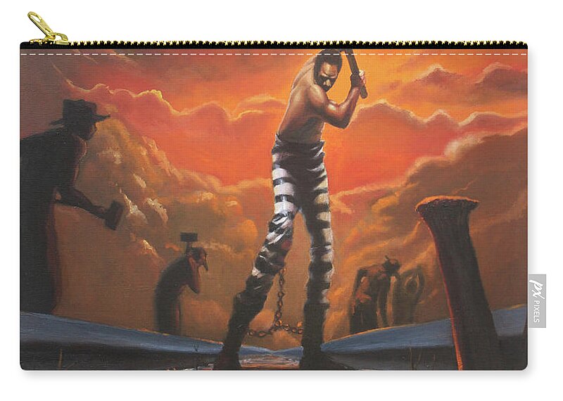Chain Zip Pouch featuring the painting All Day Long by Jerome White