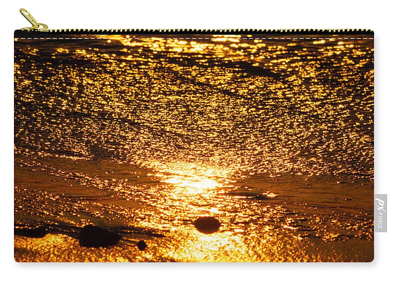 Gold Zip Pouch featuring the photograph All That Glitters is Gold by Linda Bonaccorsi