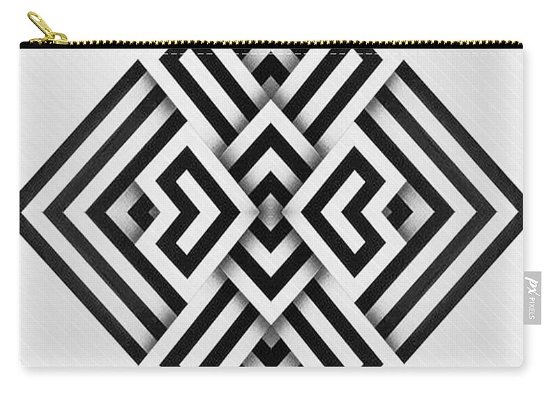 Geometric Zip Pouch featuring the painting All the Roads go to Art by Rafael Salazar
