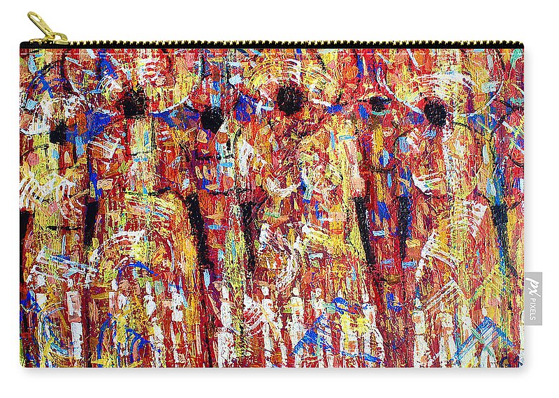 Africa Zip Pouch featuring the painting All You Need by Jimmy Malinga