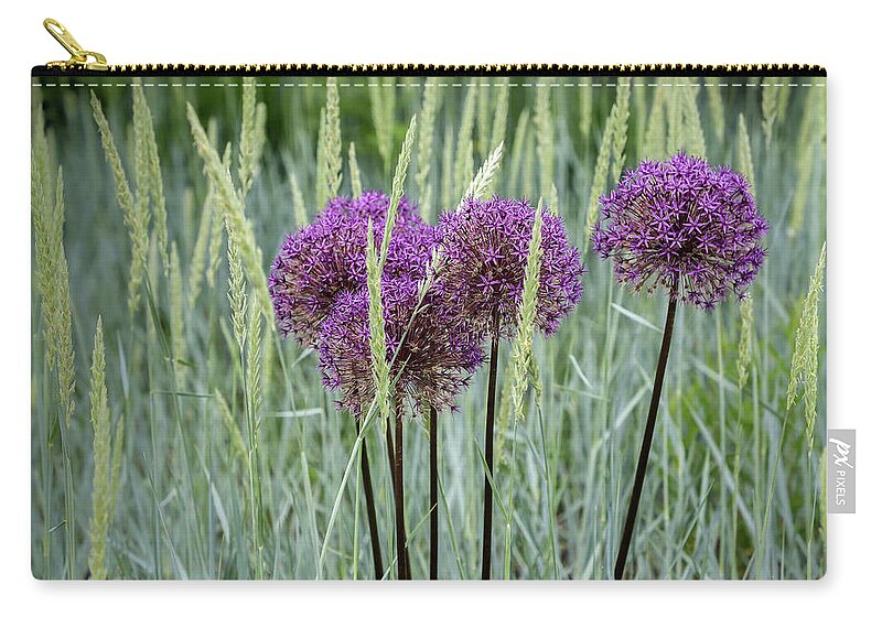 Dow Gardens Carry-all Pouch featuring the photograph Allium in the Weeds by Robert Carter