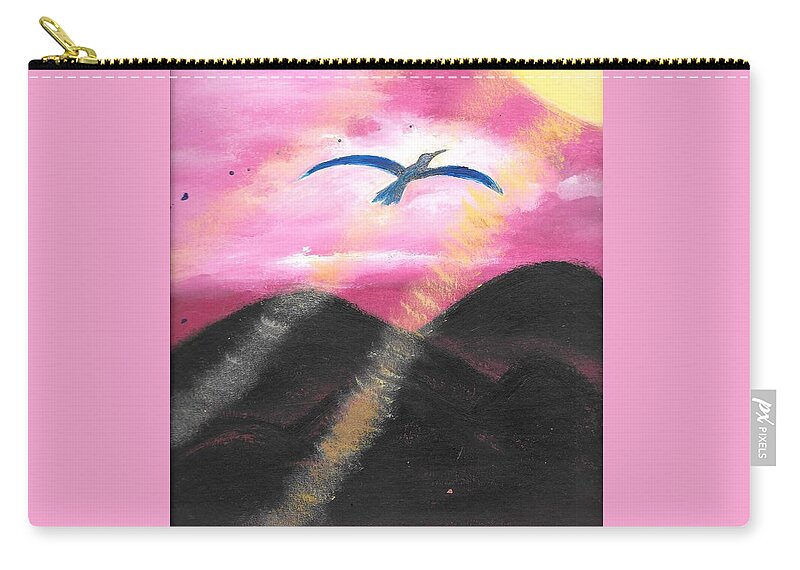Bird Zip Pouch featuring the painting Almost There by Esoteric Gardens KN