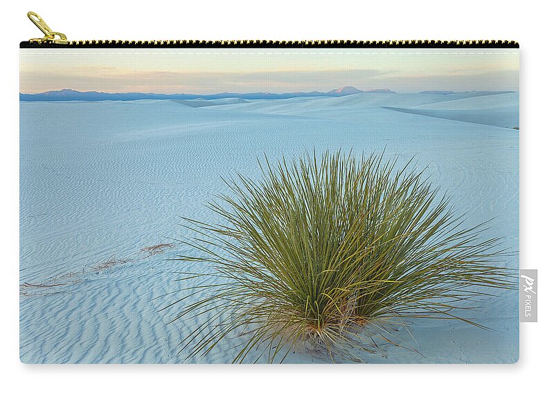 Sand Dunes Carry-all Pouch featuring the photograph Alone In Desert by Jonathan Nguyen
