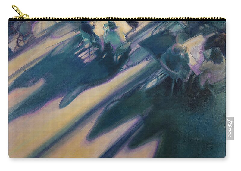 Blue Carry-all Pouch featuring the painting Alone Together by Carol Klingel
