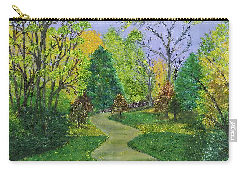 Acrylic Painting Carry-all Pouch featuring the painting Along The Shunga Trail Too by The GYPSY and Mad Hatter