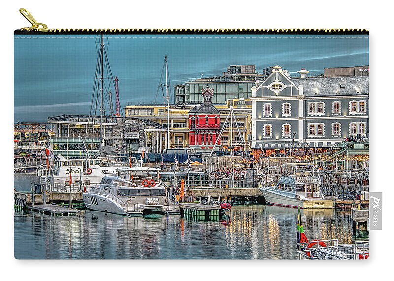Cape Town Zip Pouch featuring the photograph Along the Waterfront in Capetown by Marcy Wielfaert